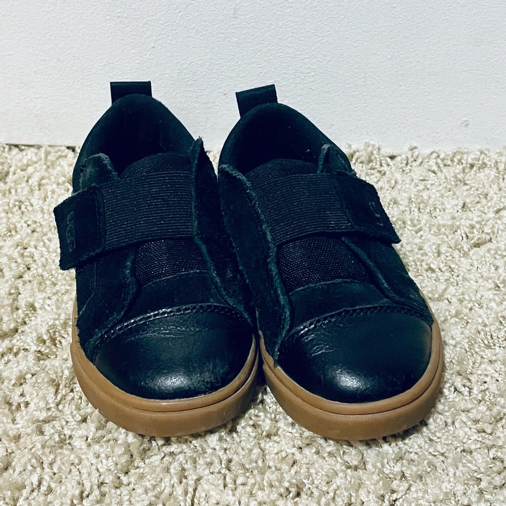 UGG Kids Black Shoes with Brown Soles